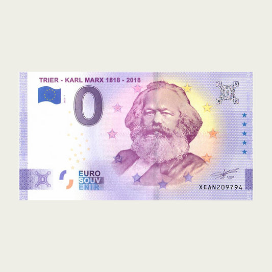 Zero Euro Souvenir Banknote - Karl Marx